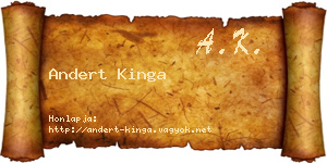 Andert Kinga névjegykártya